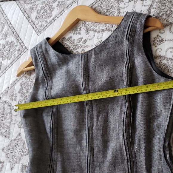 Calvin Klein Linen Gathered Pleat Sleeveless Dress - Picture 6 of 6